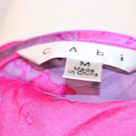 CAbi Pink and Purple Abstract Silk Tank Blouse - Picture 4 of 4